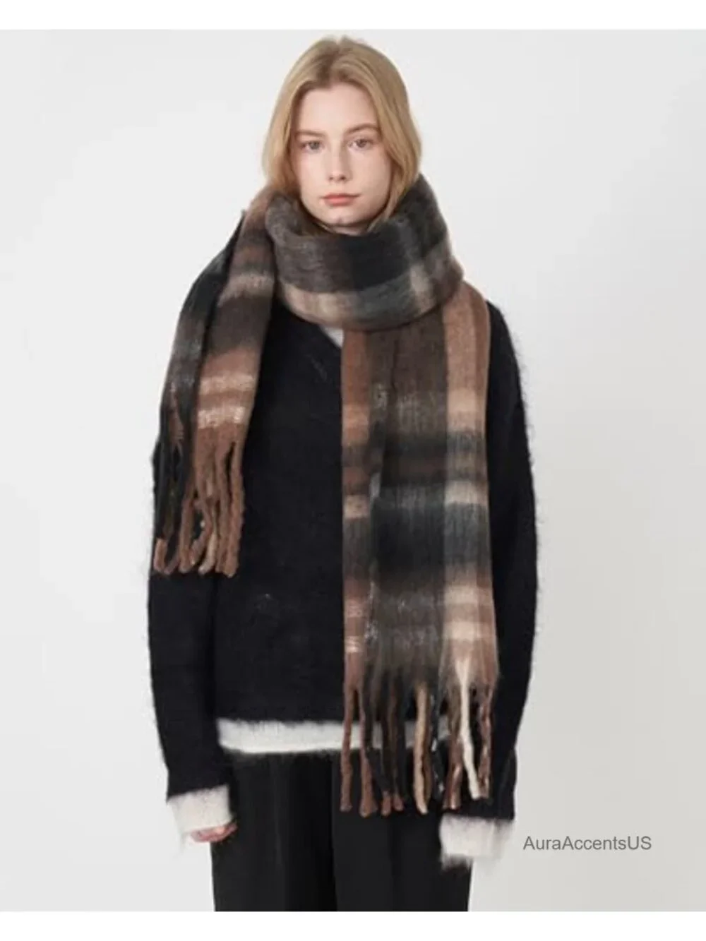 Oversized Winter Scarf for Women, Warm Thick Chunky Blanket Scarf, Soft Cozy